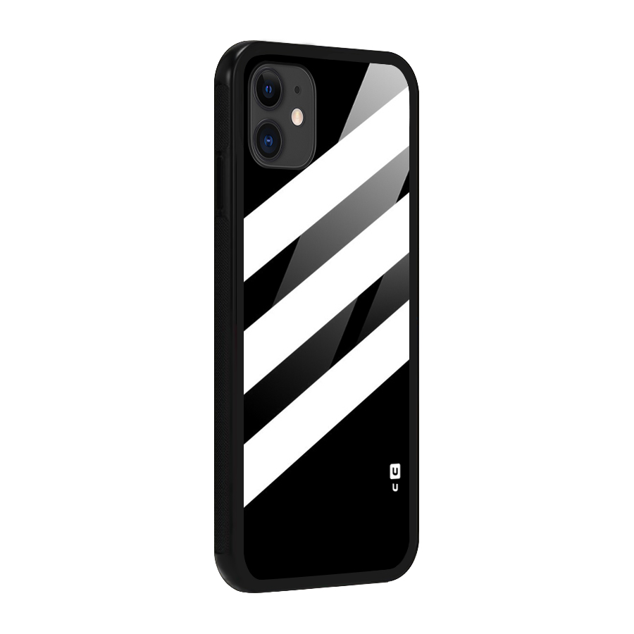 Diagonal Classic Stripes Glass Back Case for iPhone 11
