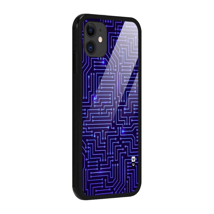 Dotting Lines Glass Back Case for iPhone 11