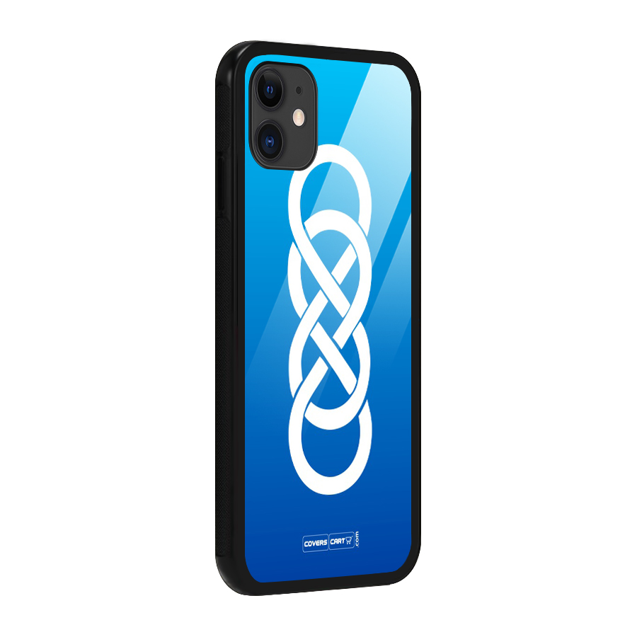 Double Infinity Blue Glass Back Case for iPhone 11