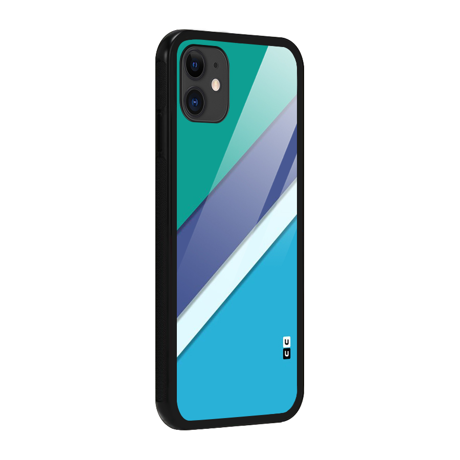 Elegant Colored Stripes Glass Back Case for iPhone 11