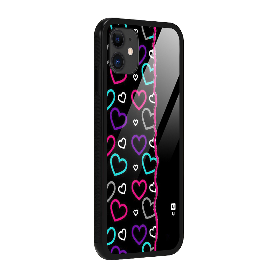 Empty Hearts Glass Back Case for iPhone 11