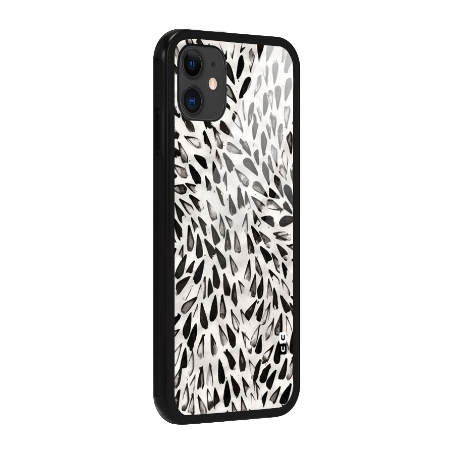 Feather Pattern Colorless Glass Back Case for iPhone 11