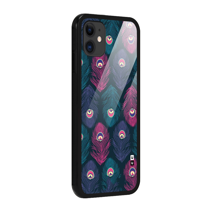Feathers Patterns Glass Back Case for iPhone 11