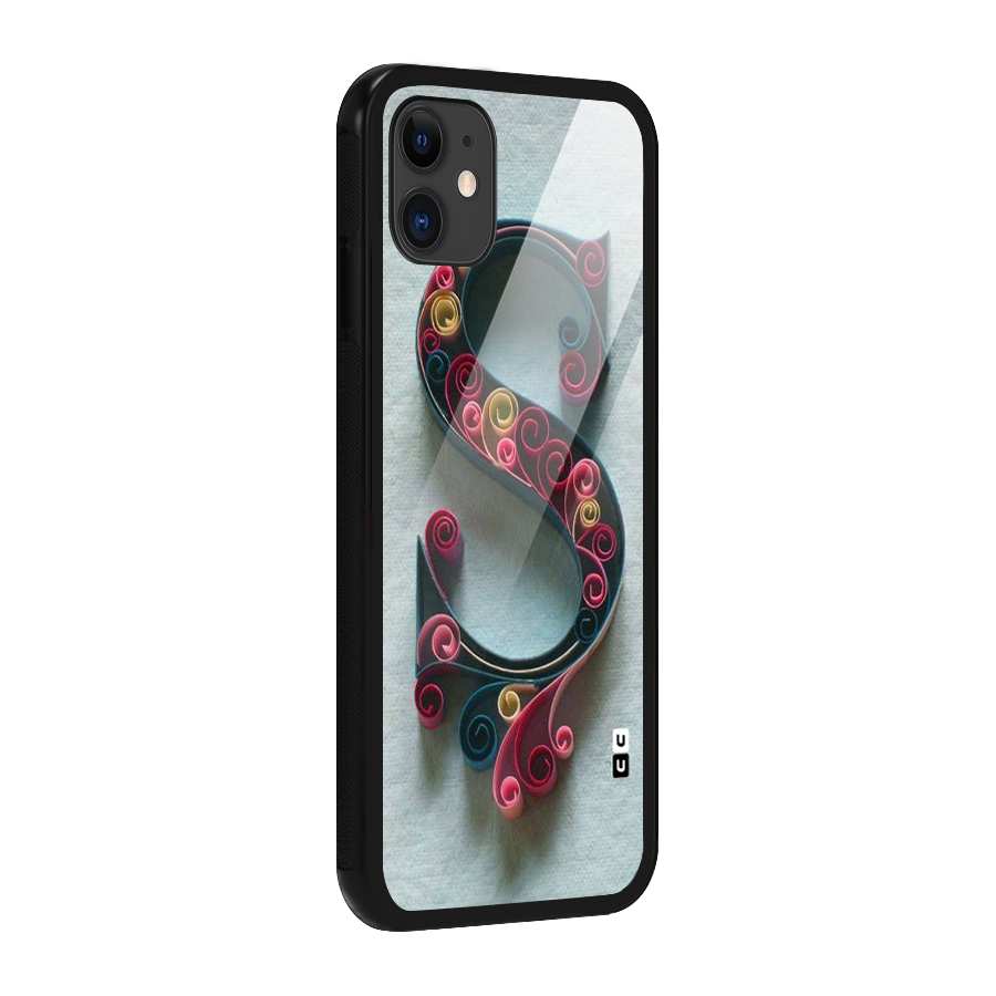 Floral Alphabet Glass Back Case for iPhone 11