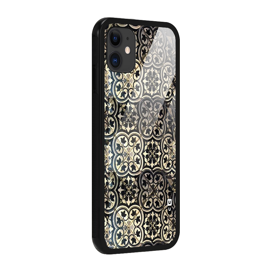 Floral Tile Glass Back Case for iPhone 11