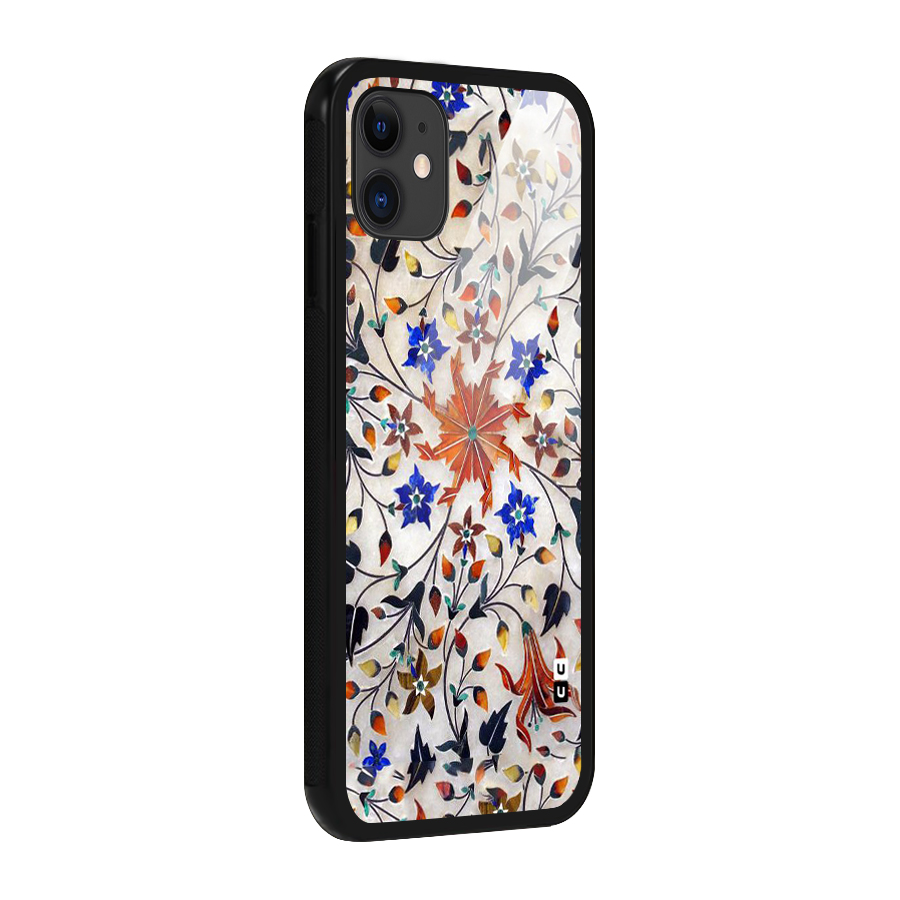 Floral Vintage Bloom Glass Back Case for iPhone 11