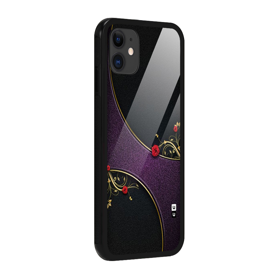 Flower Curves Glass Back Case for iPhone 11