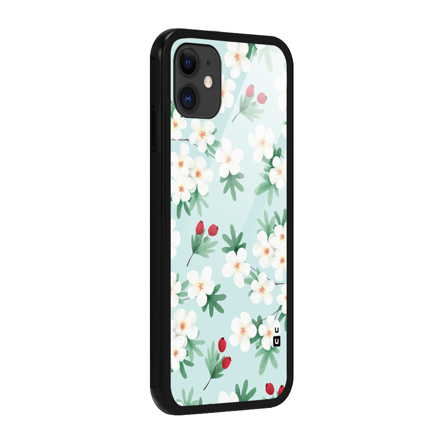Flowers Pastel Glass Back Case for iPhone 11
