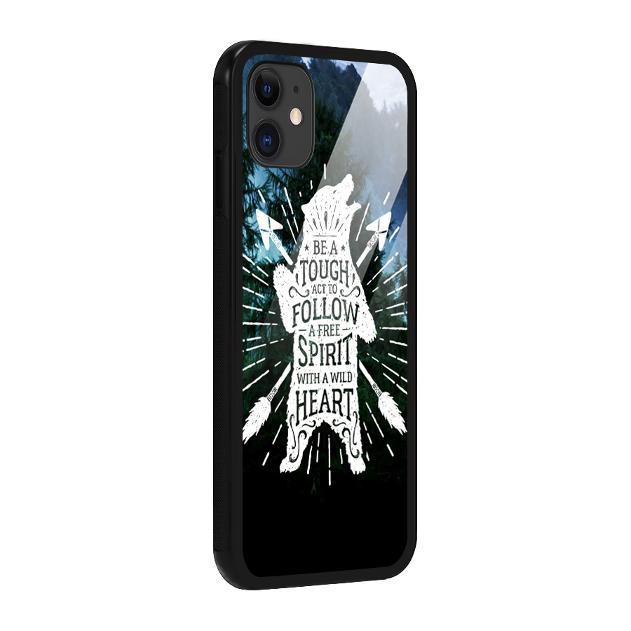 Follow Spirit Heart Glass Back Case for iPhone 11