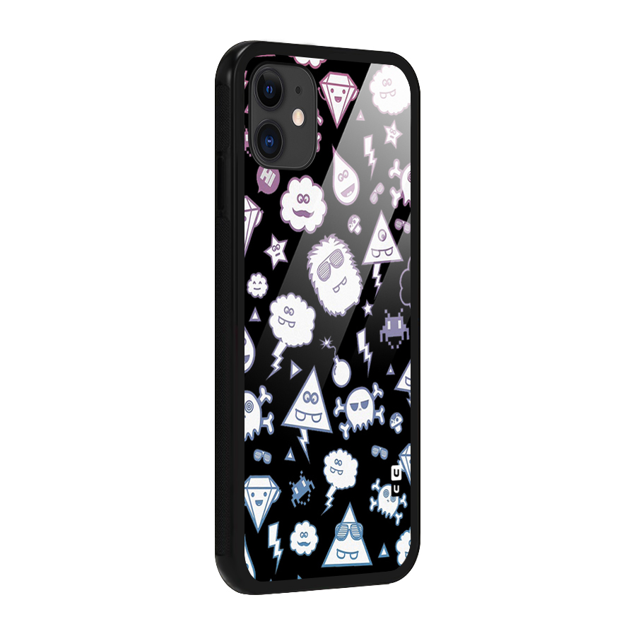 Funny Faces Glass Back Case for iPhone 11