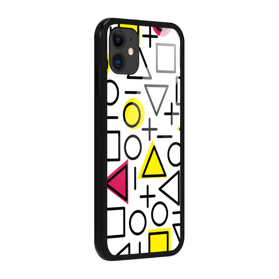 Geometry Pattern Glass Back Case for iPhone 11