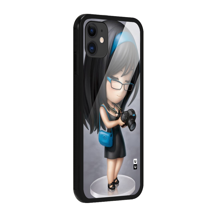 Girl With Camera Glass Back Case for iPhone 11