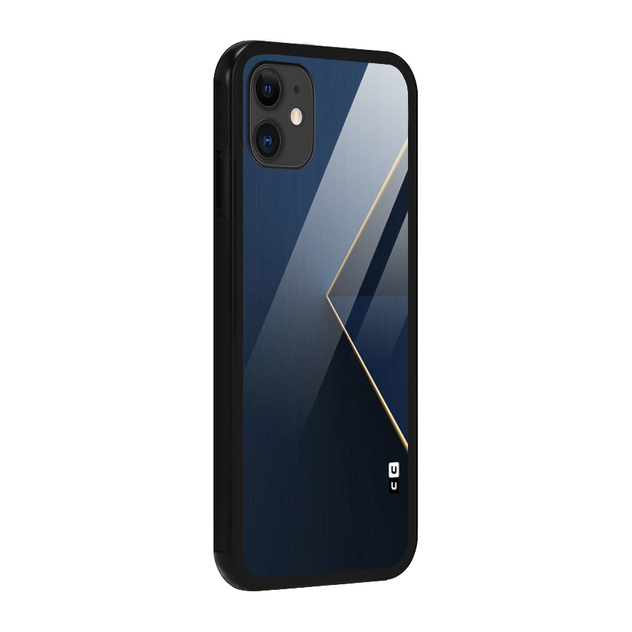 Golden Blue Triangle Glass Back Case for iPhone 11