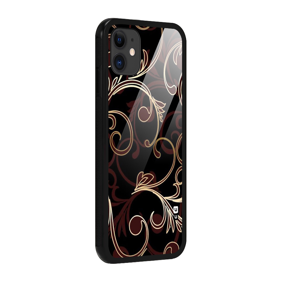 Golden Maroon Beauty Glass Back Case for iPhone 11