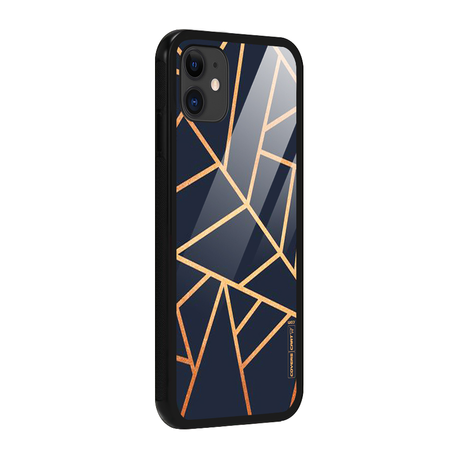 Golden Pattern Glass Back Case for iPhone 11
