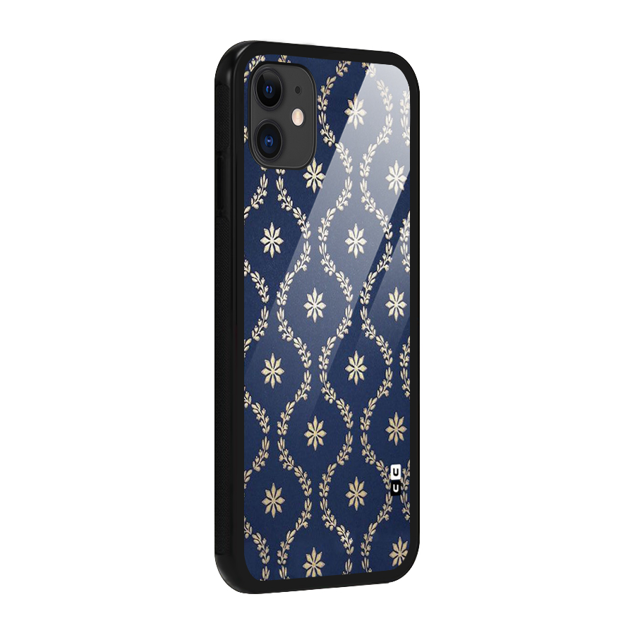 Gorgeous Gold Leaf Pattern Glass Back Case for iPhone 11