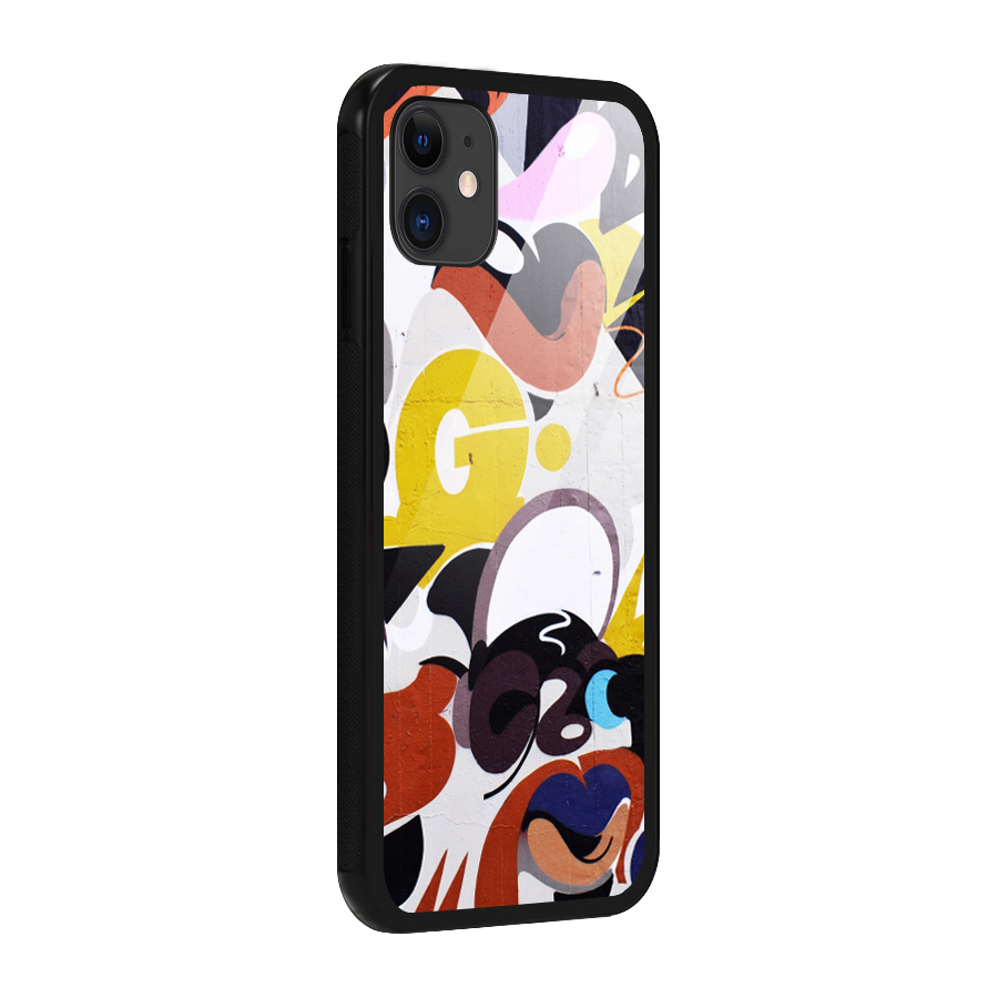 Graffiti Wall Glass Back Case for iPhone 11