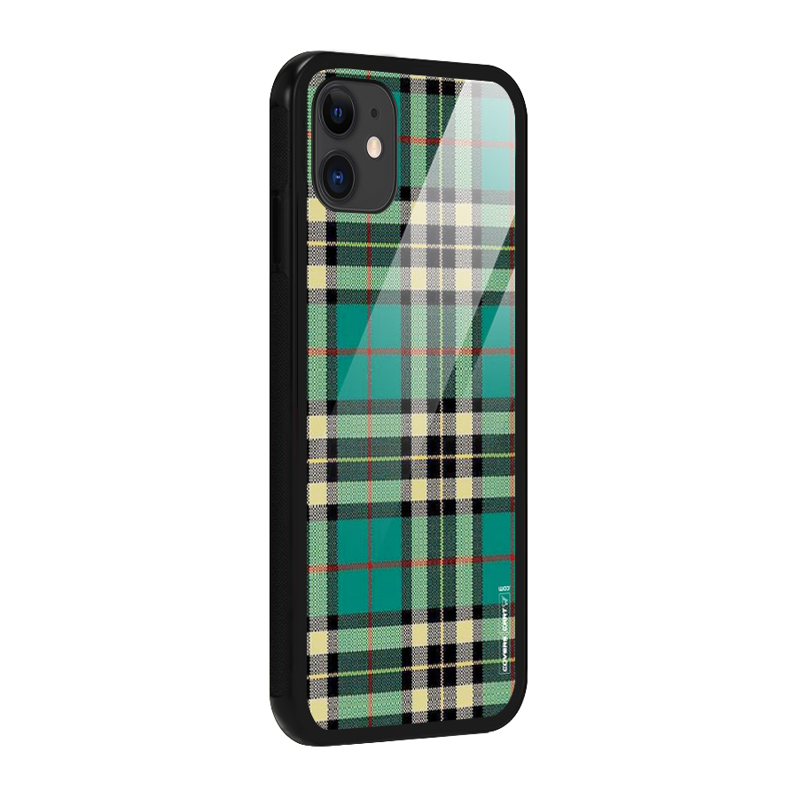 Green Check Glass Back Case for iPhone 11