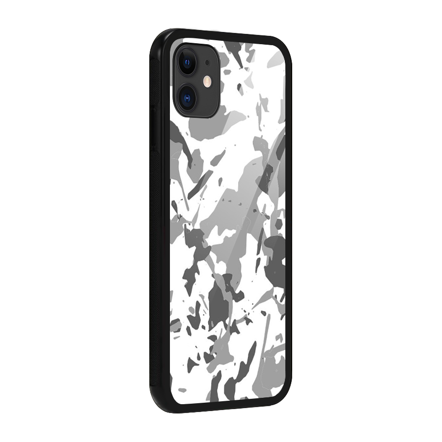 Grey Camouflage Army Glass Back Case for iPhone 11