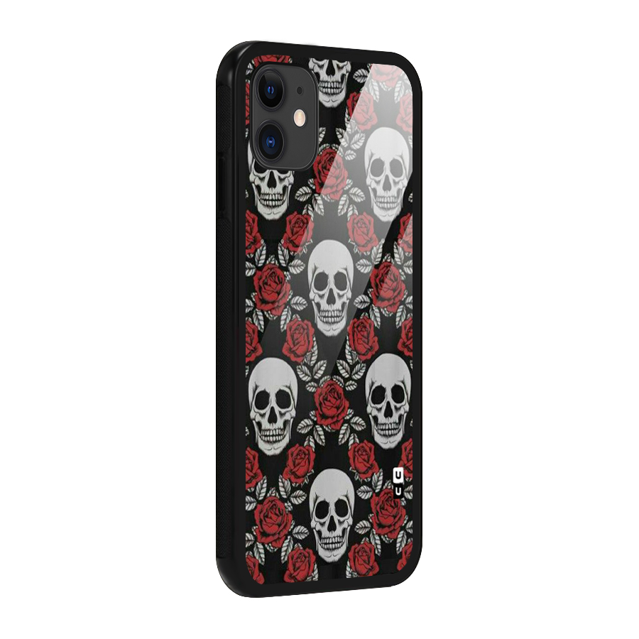 Grey Skulls Glass Back Case for iPhone 11