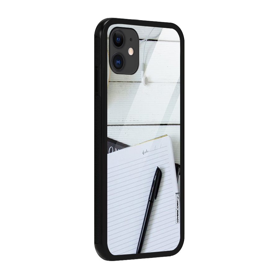 Headphones Notes Glass Back Case for iPhone 11