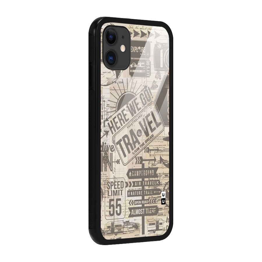 Here We Travel Glass Back Case for iPhone 11