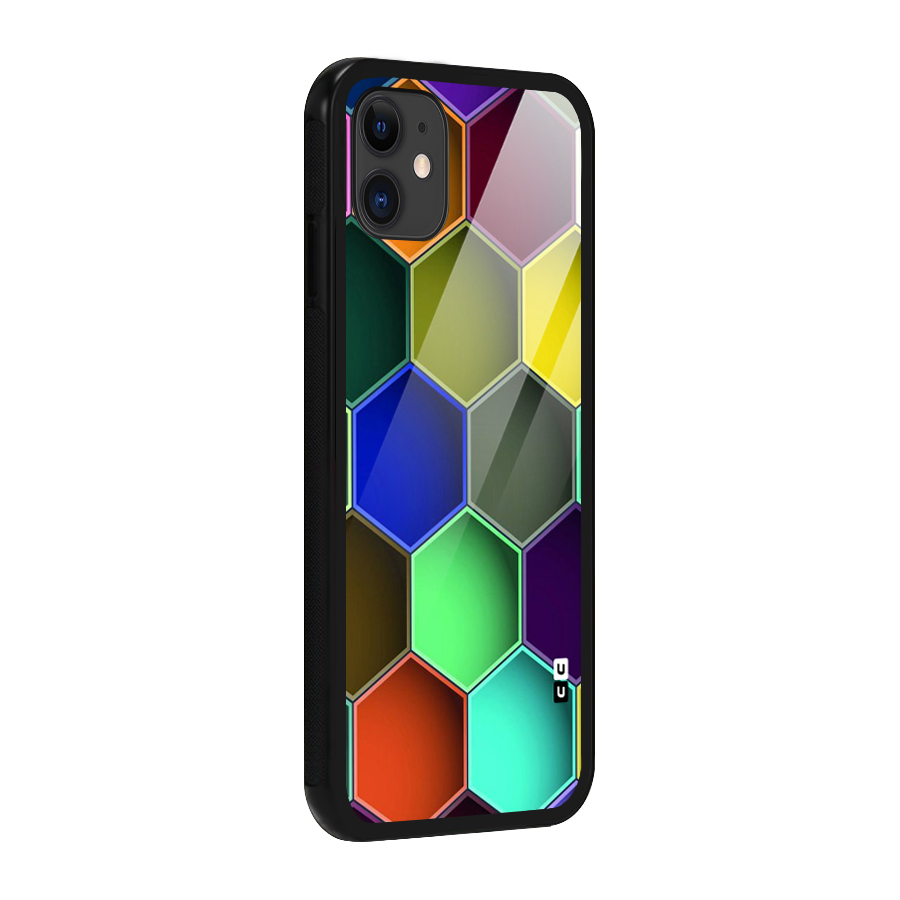 Hexagonal Palette Glass Back Case for iPhone 11