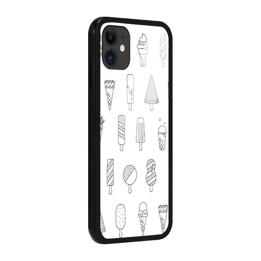 Ice Cream Lines Glass Back Case for iPhone 11
