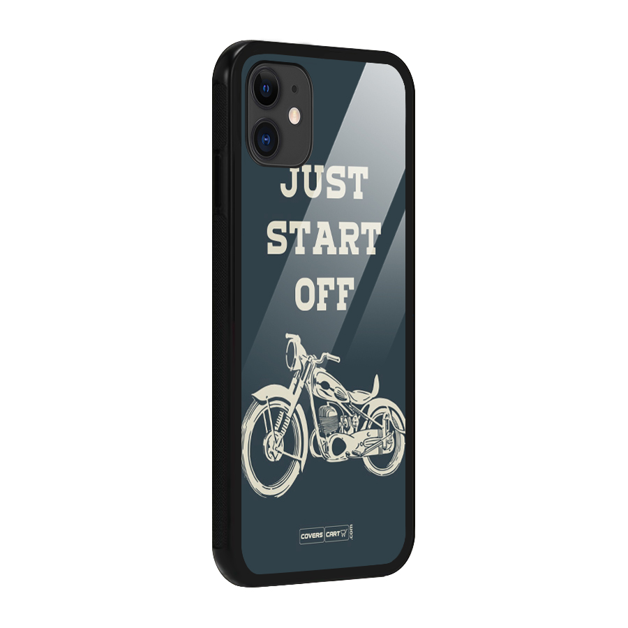 Just Start Off Glass Back Case for iPhone 11