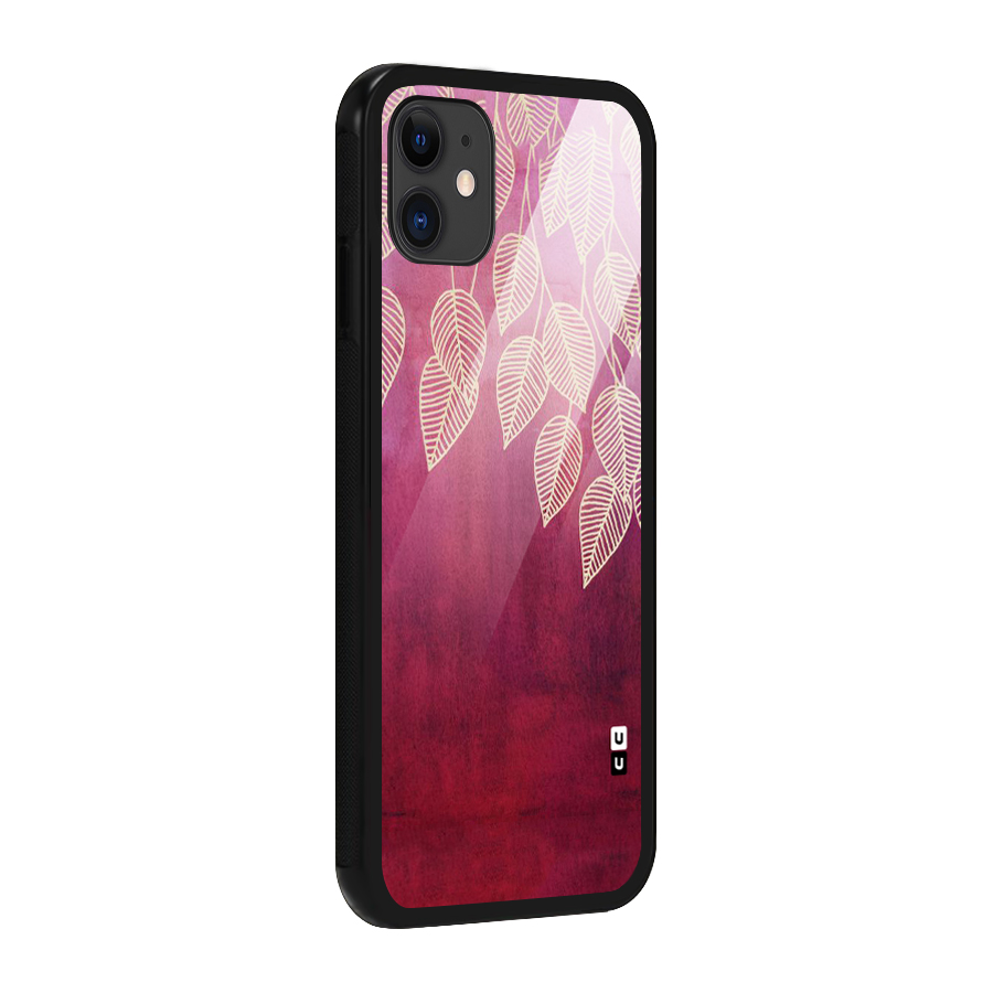Leafy Outline Glass Back Case for iPhone 11