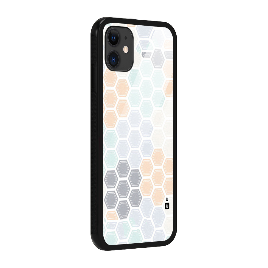 Light Hexagons Glass Back Case for iPhone 11
