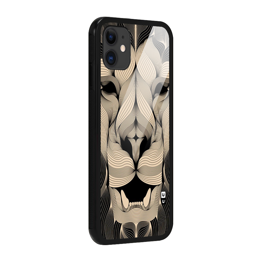 Lion Shape Design Glass Back Case for iPhone 11