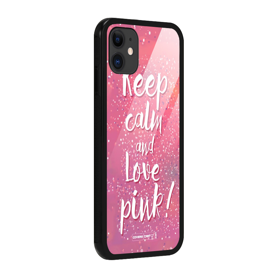 Love Pink Glass Back Case for iPhone 11