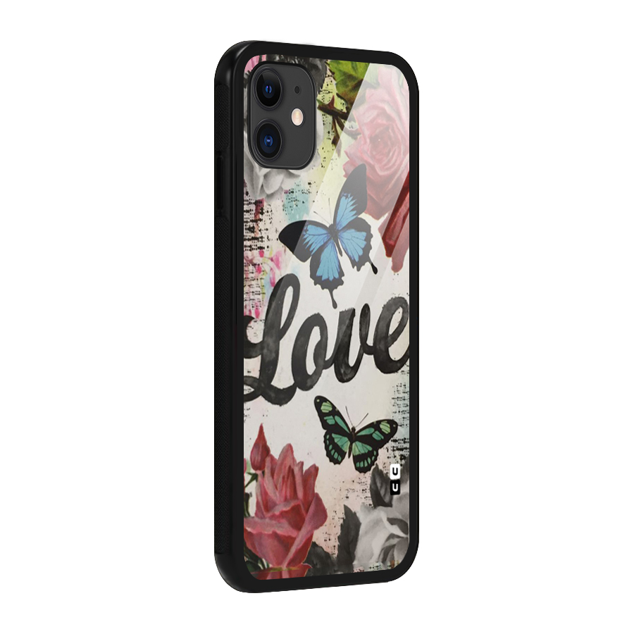 Lovely Butterfly Love Glass Back Case for iPhone 11