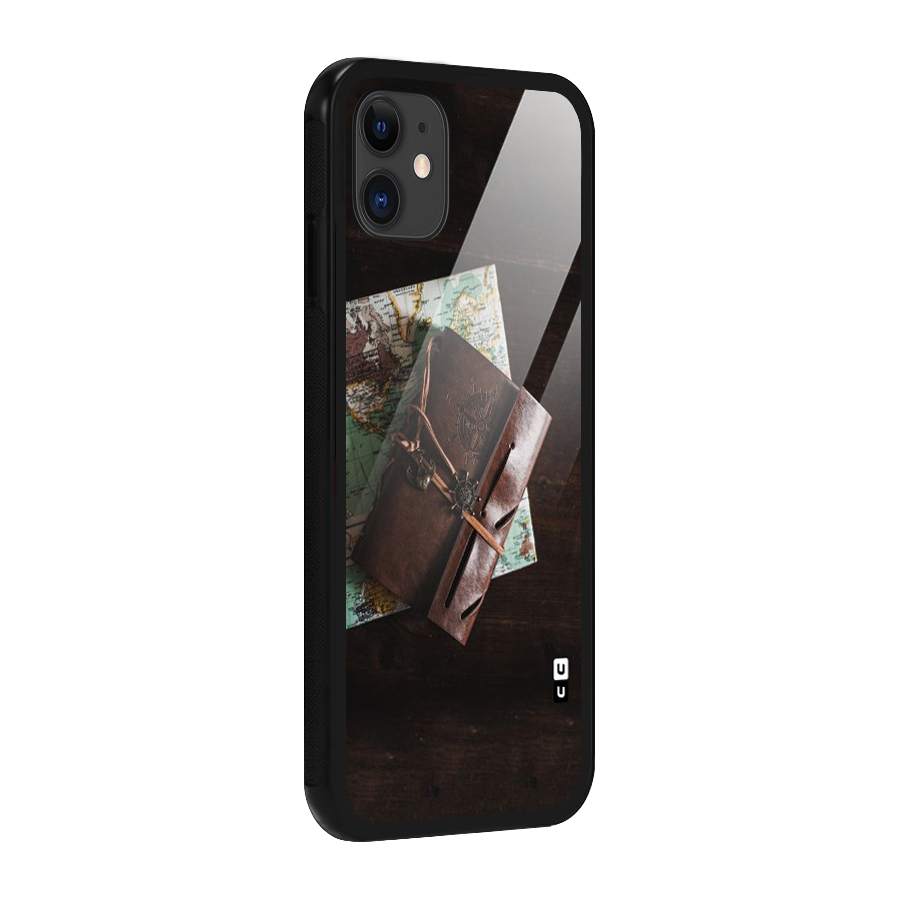 Map Journal Glass Back Case for iPhone 11
