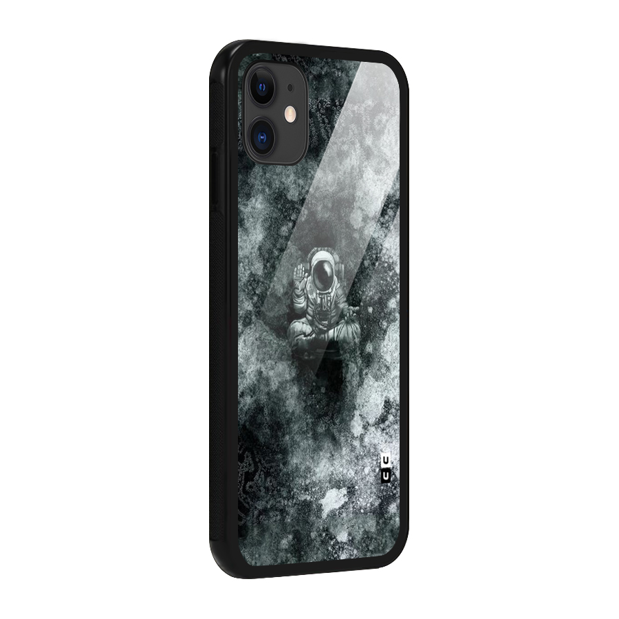 Meditating Spaceman Glass Back Case for iPhone 11