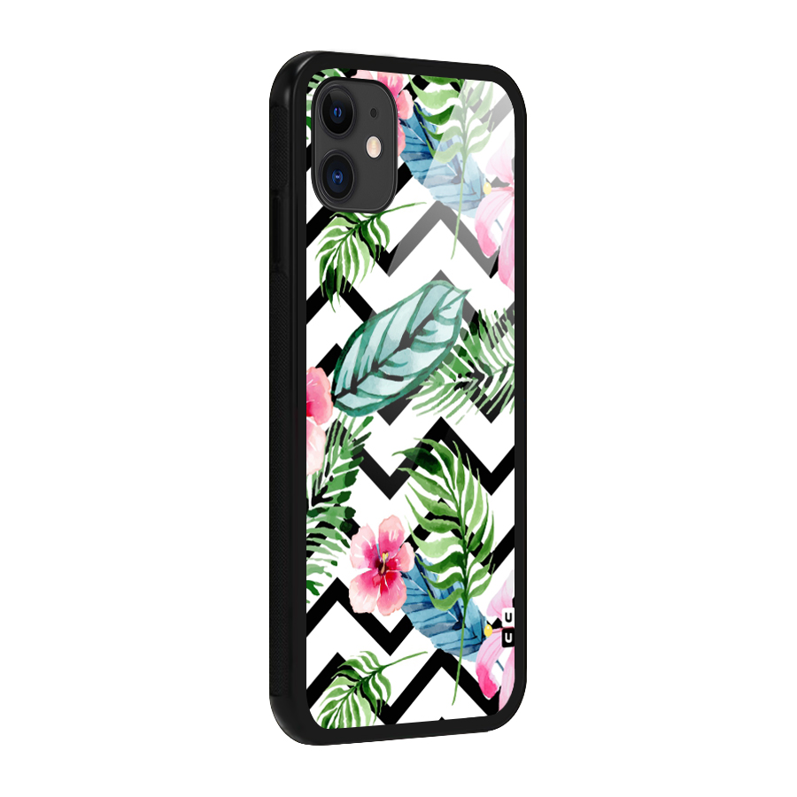 Modern Flowers Glass Back Case for iPhone 11