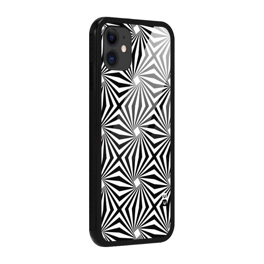 Monochromatic Swirls Glass Back Case for iPhone 11