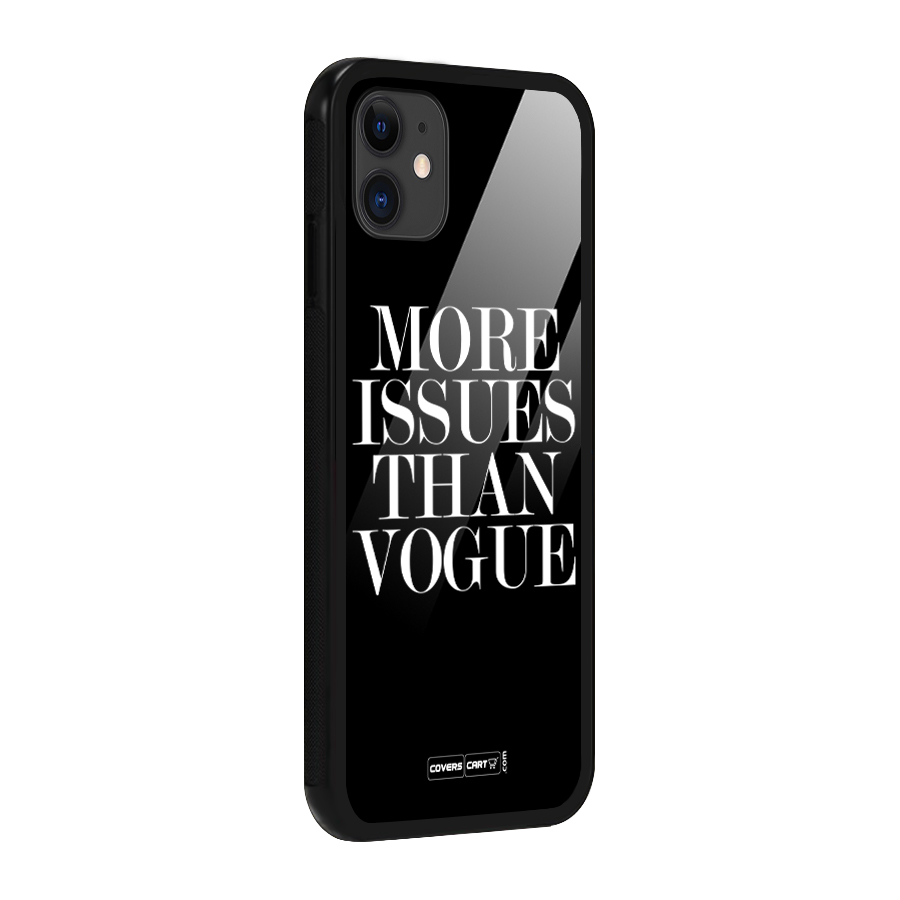 More Issues than Vogue (Black) Glass Back Case for iPhone 11