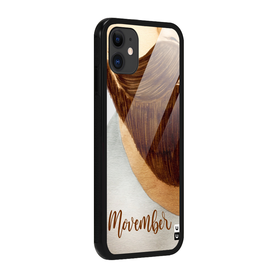 Movember Moustache Glass Back Case for iPhone 11