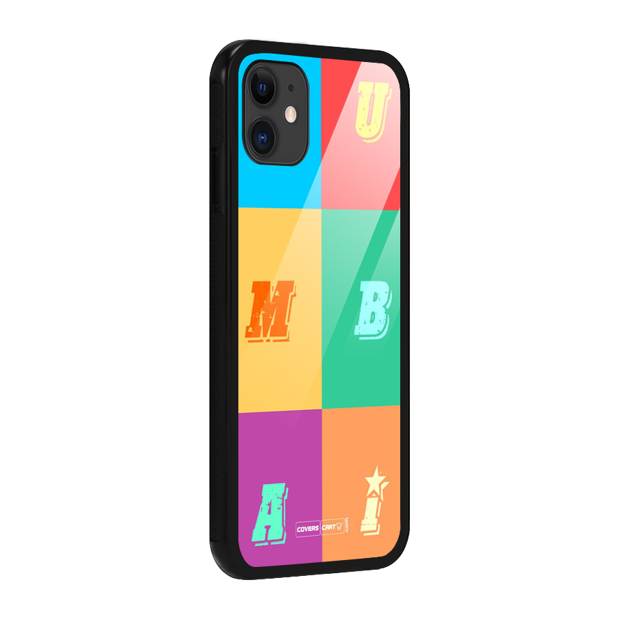 Mumbai Alphabets Glass Back Case for iPhone 11