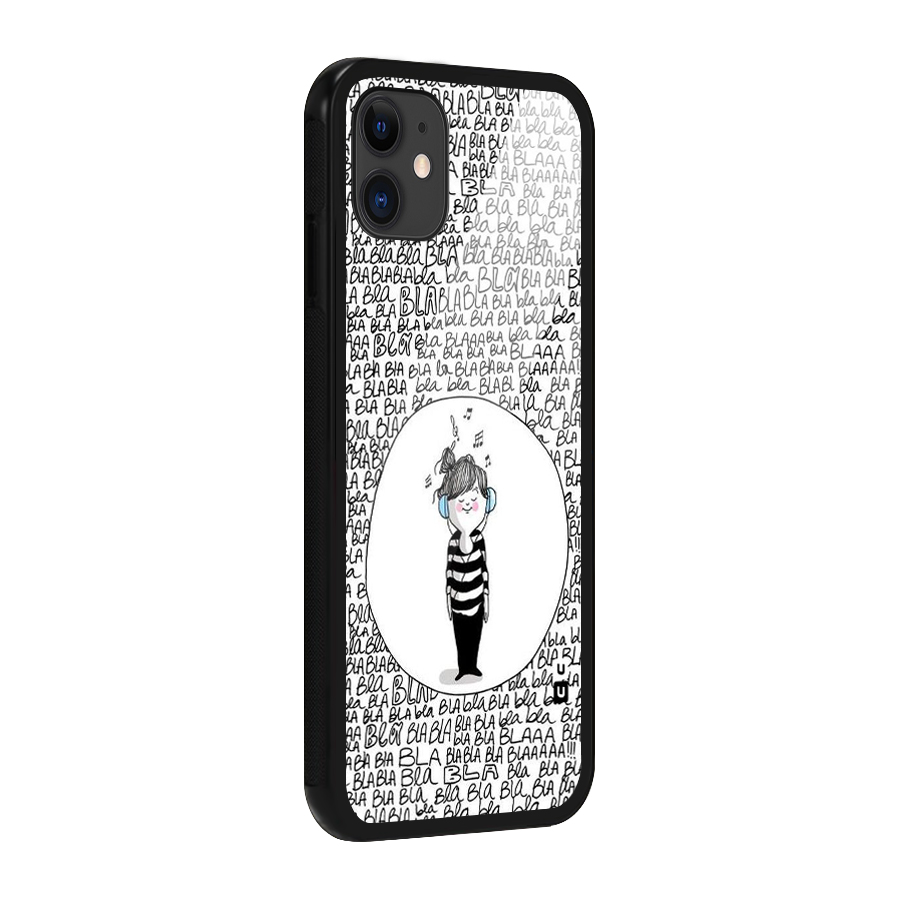 Music And Bla Bla Glass Back Case for iPhone 11