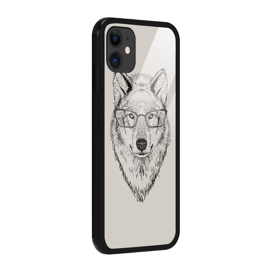 Nerdy Wolf Glass Back Case for iPhone 11