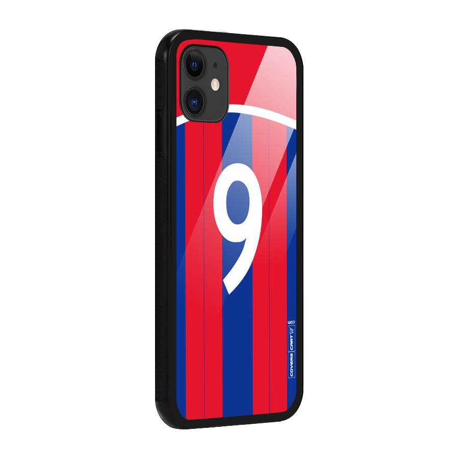 Number 9 Jersey Glass Back Case for iPhone 11