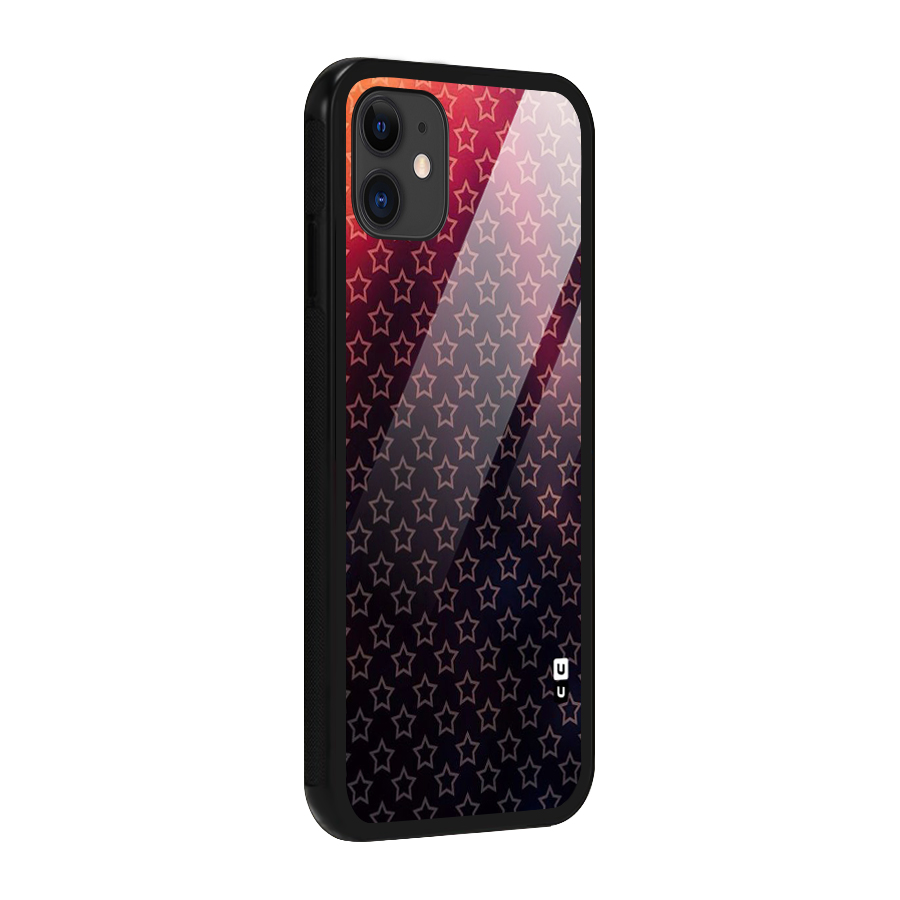 Ombre Stars Glass Back Case for iPhone 11