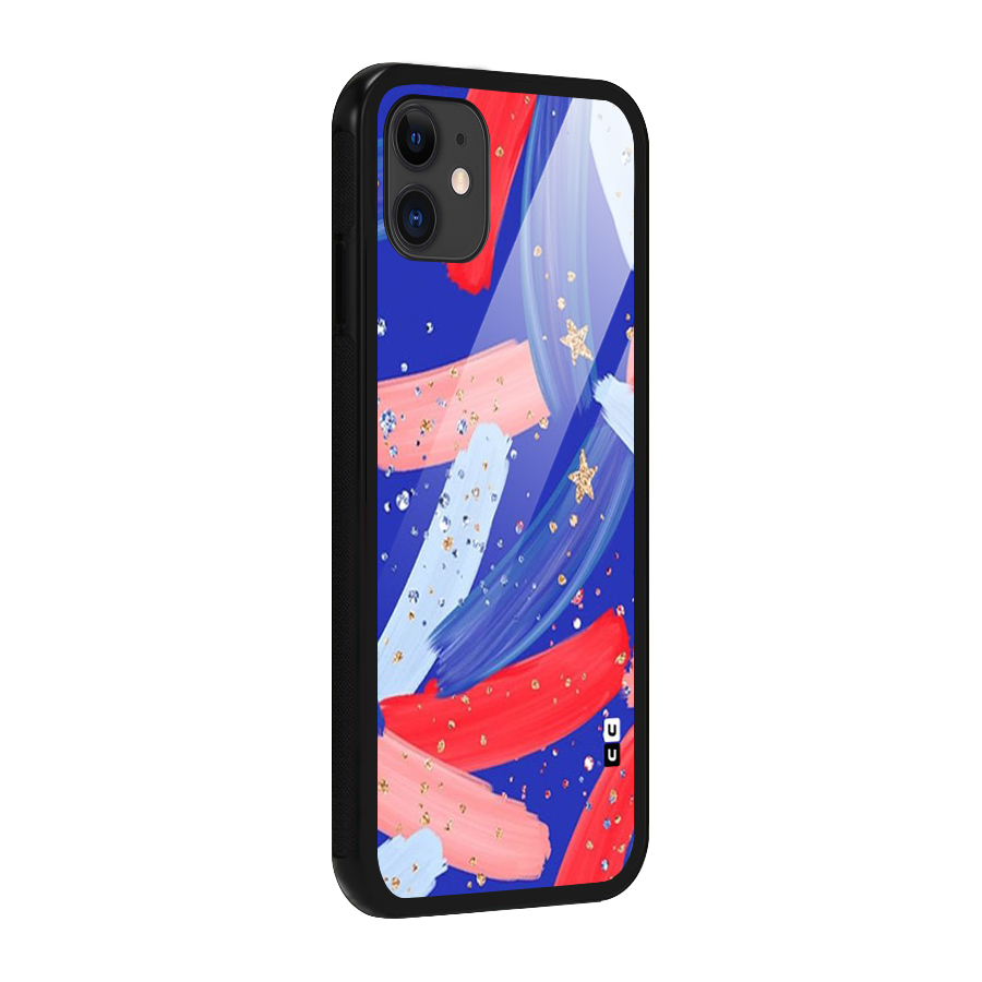 Paint Stars Glass Back Case for iPhone 11