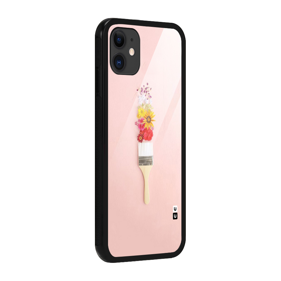 Painted Flowers Glass Back Case for iPhone 11
