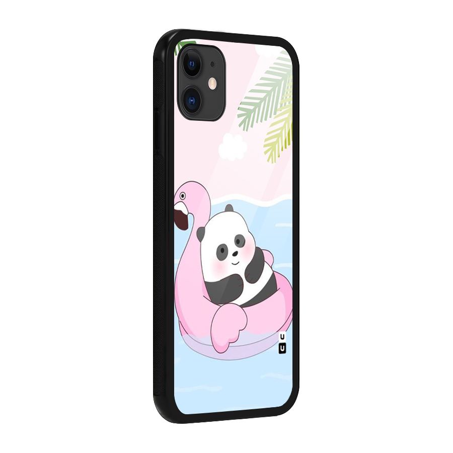 Panda Swim Glass Back Case for iPhone 11
