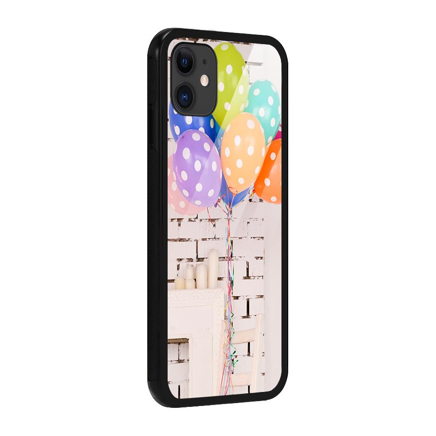 Party Balloons Glass Back Case for iPhone 11