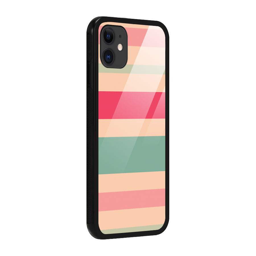Pastel Stripes Vintage Glass Back Case for iPhone 11